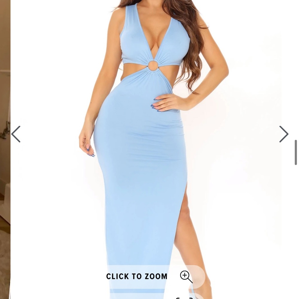 Light blue fashion nova cutout maxi dress